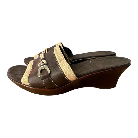 Aerosoles Leather Canvas Nautical Rope Sandals Size 9M - Picture 3 of 7